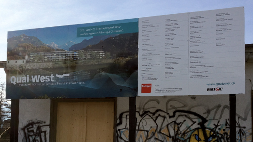 Alutafel mit Digitaldruck farbig und Unternehmerteil in Einzelbuchstaben geschnitten