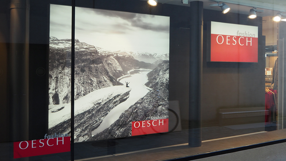 Leuchtbox mit bedrucktem Stofftuch