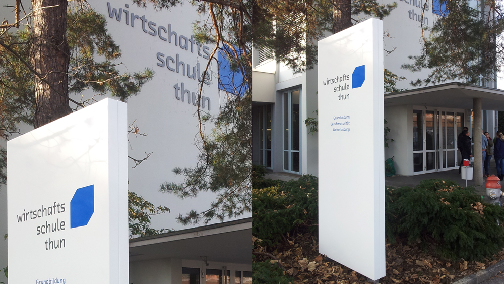 Werbeträger in Aluminium mit 3-seitigem Abbug