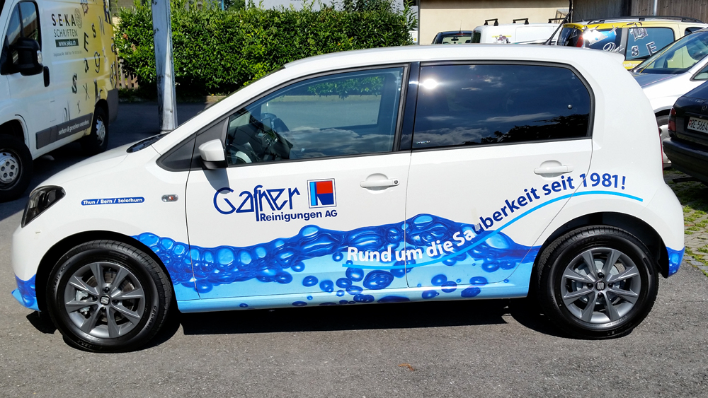 Digitaldruck farbig mit UV Schutzlaminat in Form freigestellt