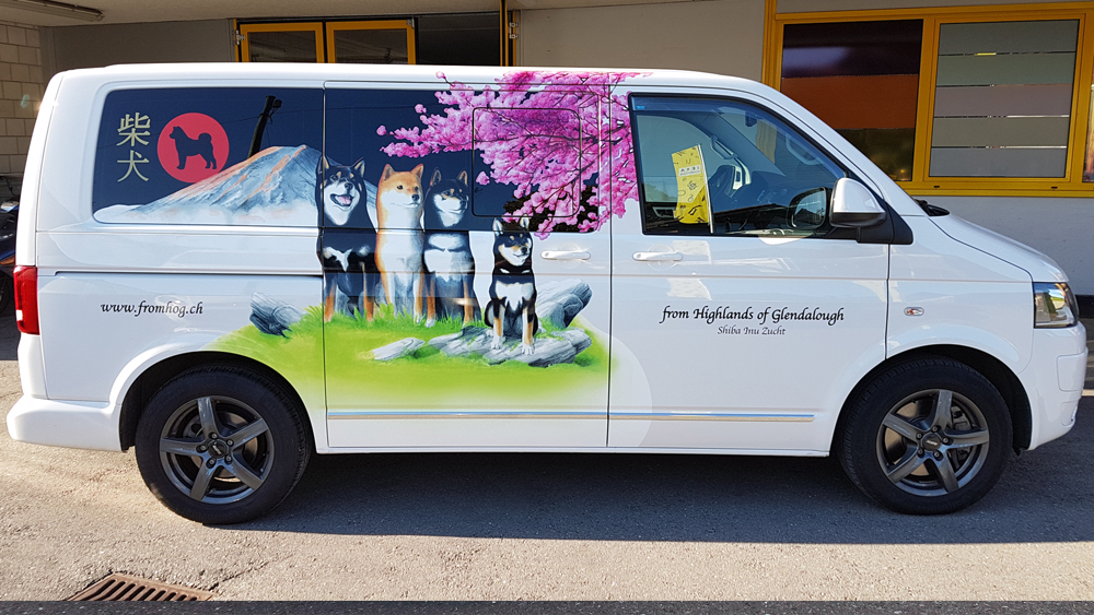 Digitaldruck farbig mit UV Schutzlaminat in Form freigestellt